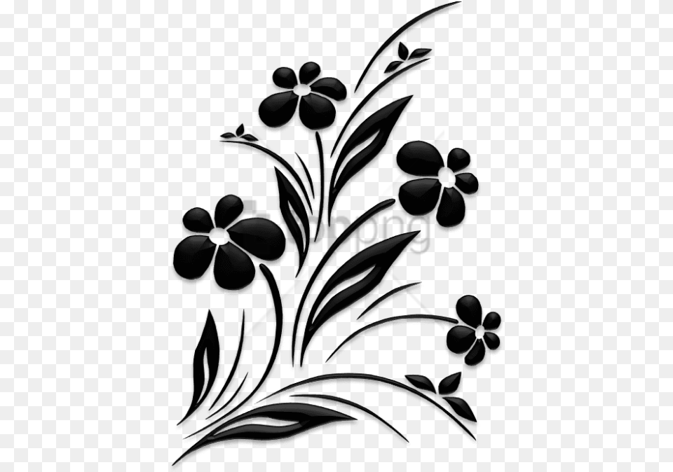 Flowers Black And White, Art, Floral Design, Graphics, Pattern Free Png Download