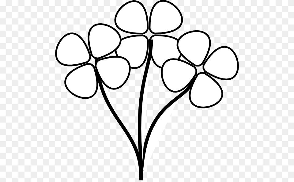 Flowers Black And White Clip Art, Stencil, Flower, Petal, Plant Free Png Download