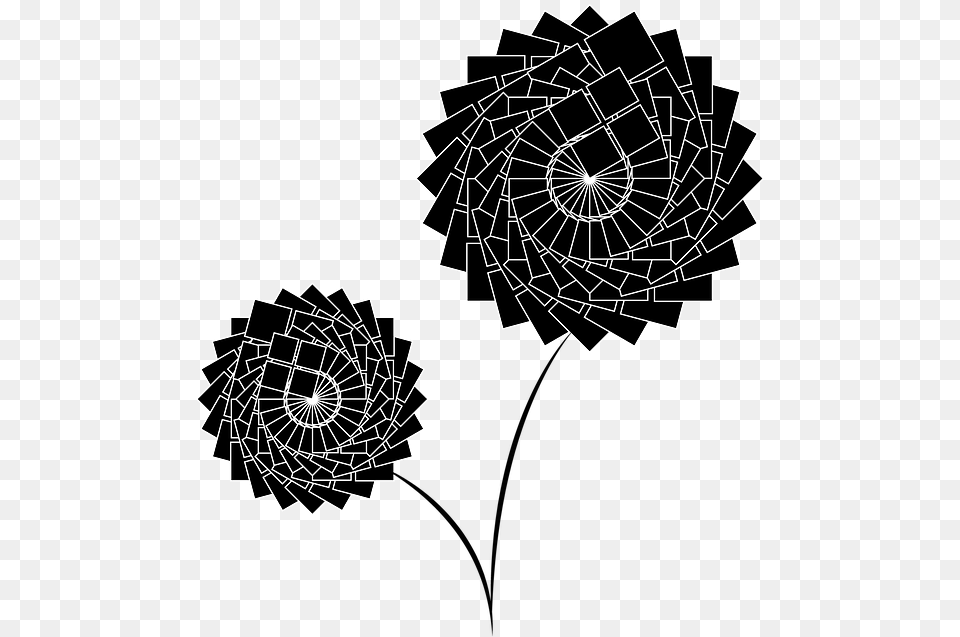 Flowers Black Flowers 2 Bunches Vector Vector, Spiral, Pattern, Art Png Image