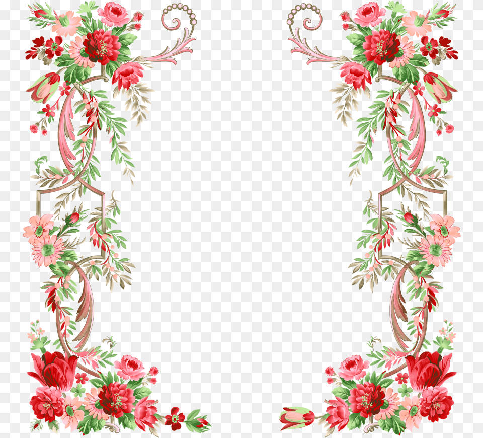 Flowers Border Design Flower Border Design, Art, Floral Design, Graphics, Pattern Free Png Download