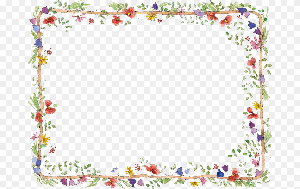 Flowers Border Flower Frame Vector Square, Art, Floral Design, Graphics, Home Decor Png Image