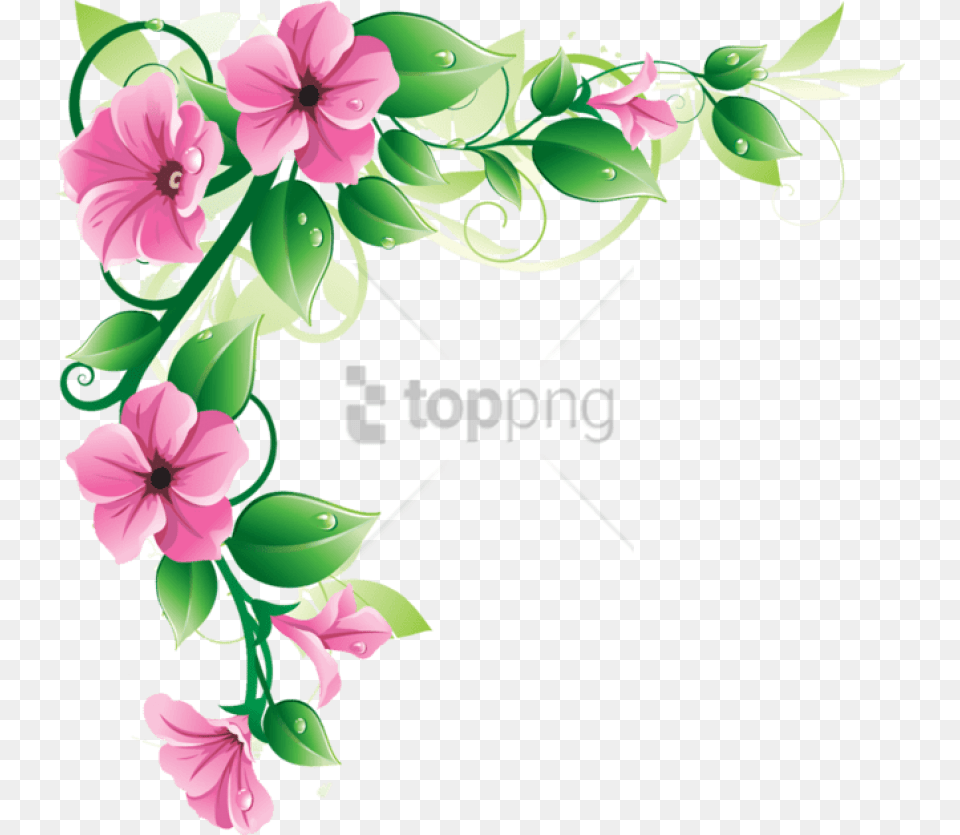 Flowers Borders Transparent Pink Flower Border Transparent Background, Art, Floral Design, Graphics, Pattern Free Png Download