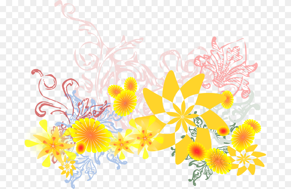 Flowers Bunga Vektor Warna Kuning, Art, Floral Design, Graphics, Pattern Free Png