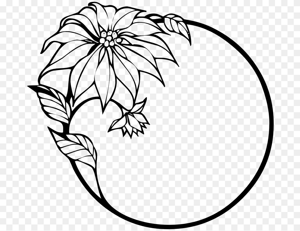 Flowers Clip Art Black And White Free Many Flowers, Gray Png Image
