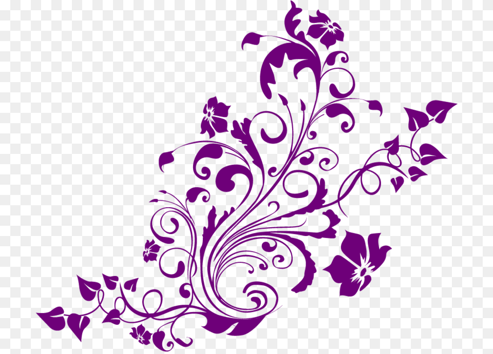 Flowers Clip Art Border, Floral Design, Graphics, Pattern, Purple Png Image