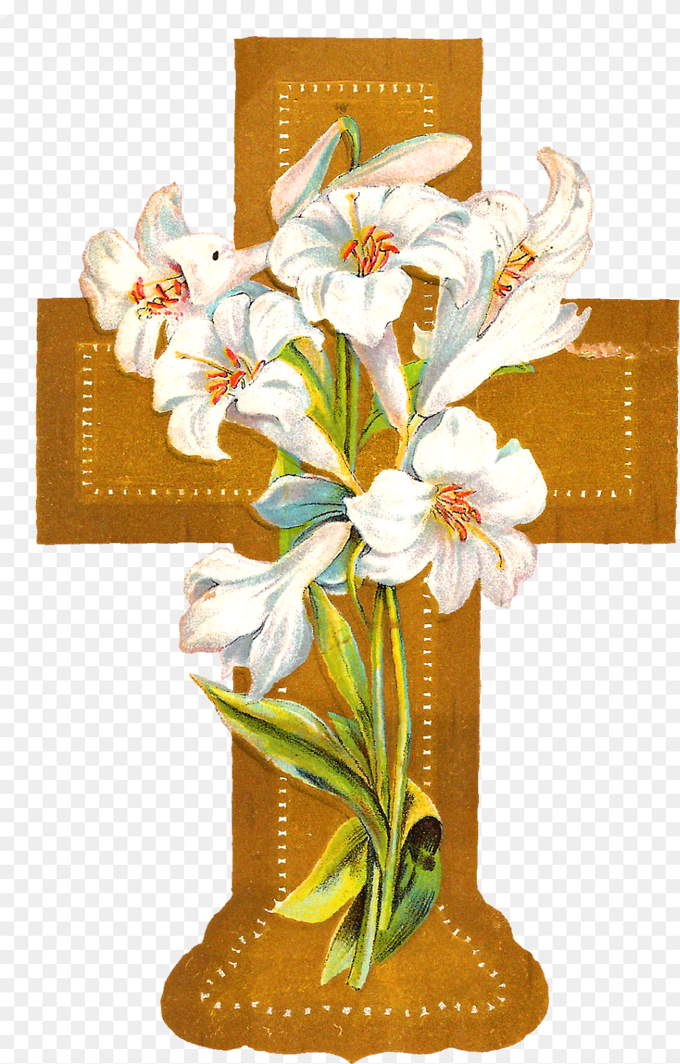 Flowers Clip Art Library Cross With Flowers Clip Art, Flower, Plant, Symbol Free Transparent Png