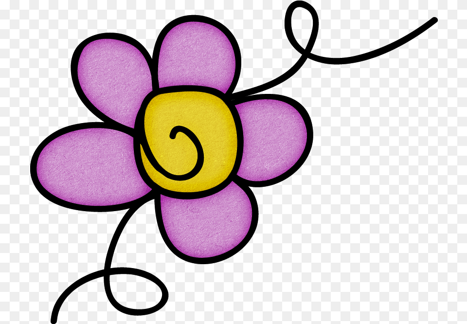 Flowers Clipart Doodle, Purple, Flower, Plant Free Png Download