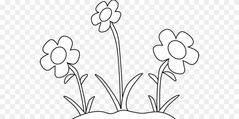 Flowers Clipart Images Black And White, Flower, Plant, Stencil, Art Png Image