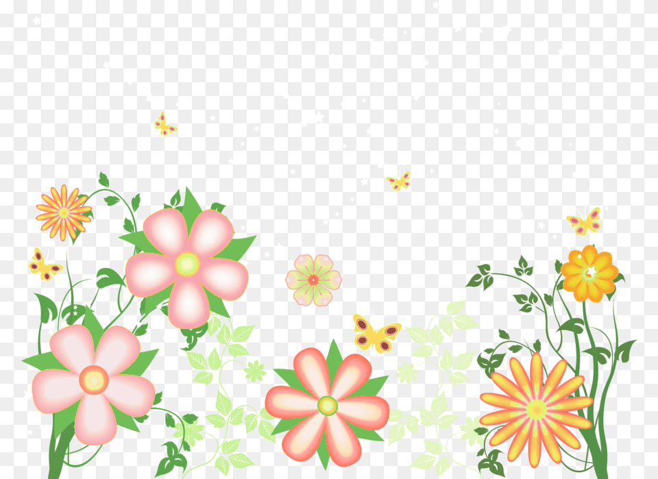 Flowers Clipart Transparent Background Transparent Flower Border, Art, Floral Design, Graphics, Pattern Free Png Download