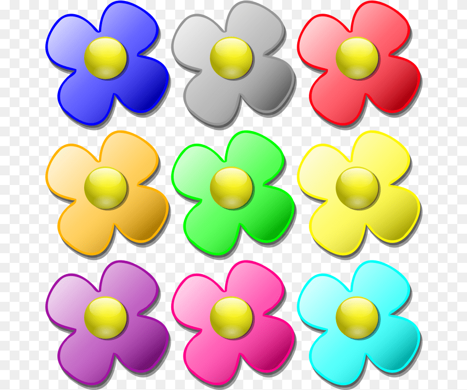 Flowers Color Clipart Small Flower Free Clip Art Stock Different Color Flower Clipart, Graphics, Pattern, Accessories, Dynamite Png Image
