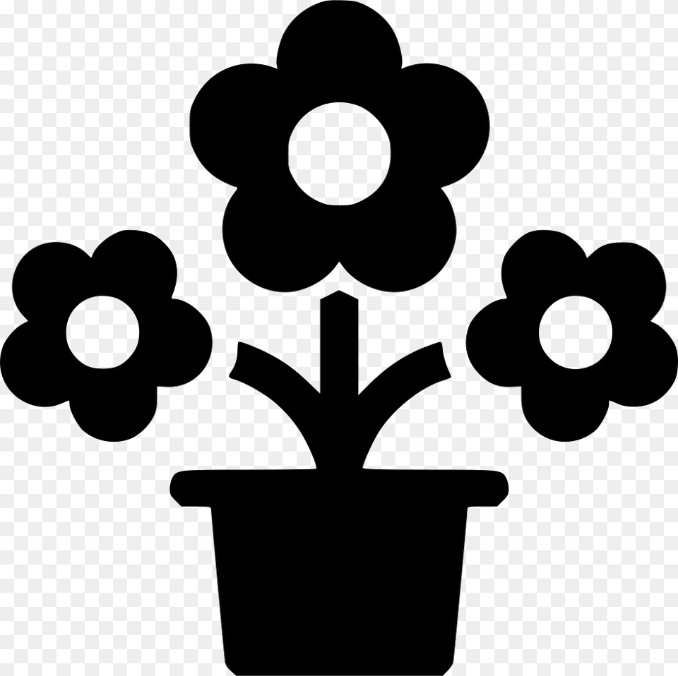 Flowers Comments Flower, Plant, Potted Plant, Stencil, Silhouette Png Image