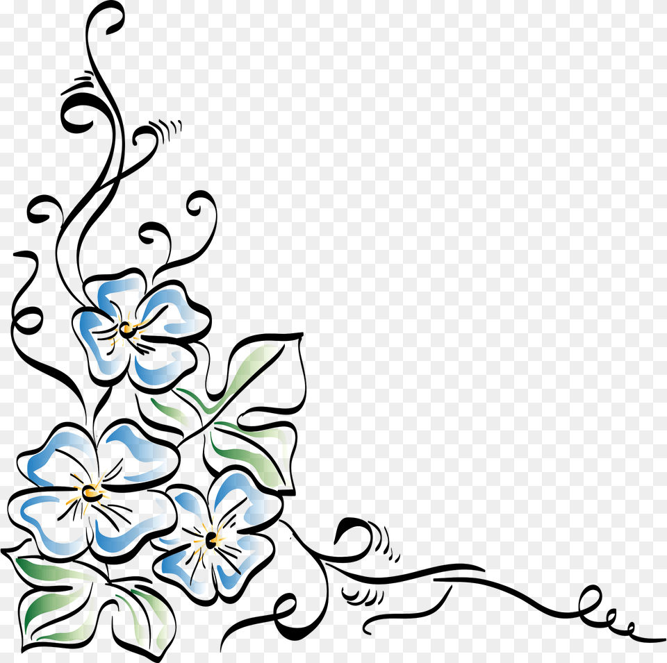 Flowers Corner Clipart, Art, Floral Design, Graphics, Pattern Free Png Download