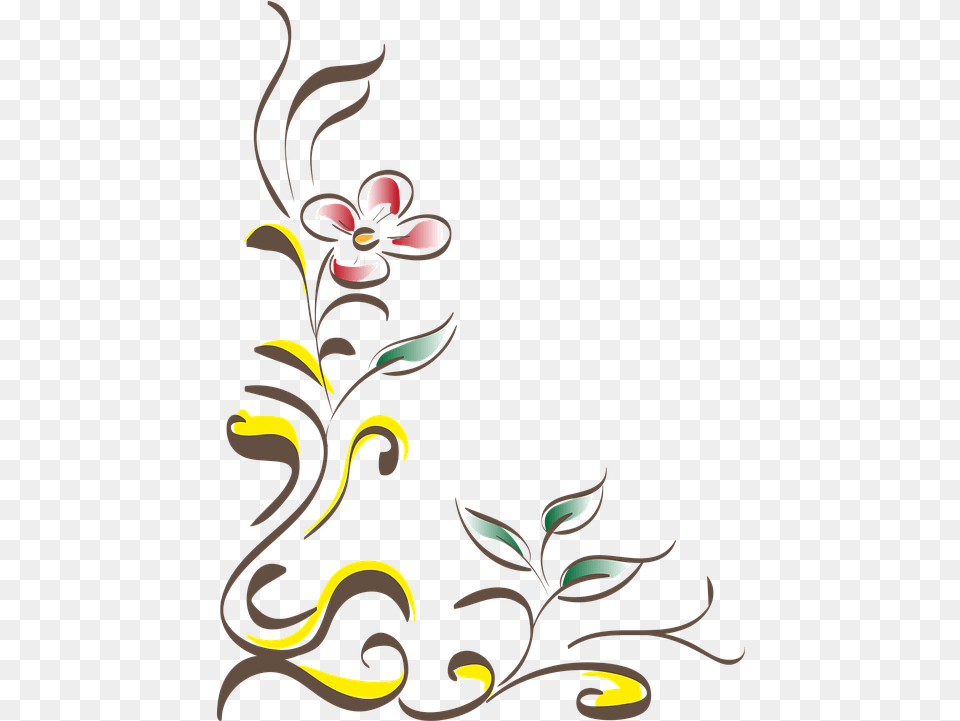 Flowers Corner Verziehrung Vector Graphic On Pixabay, Art, Floral Design, Graphics, Pattern Free Png Download