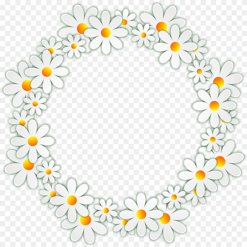 Flowers Daisy Photo Frame Transparent Daisy Frame, Flower, Plant, Art, Floral Design Free Png