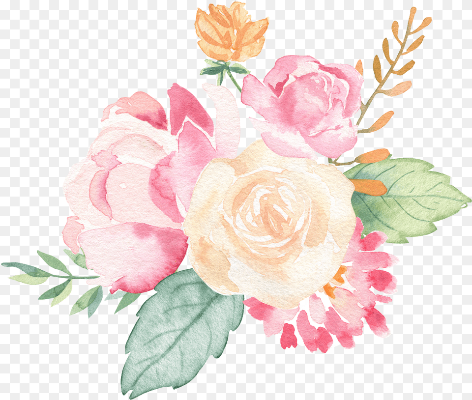 Flowers Floral Watercolor Watercolour Boquet Flower Floribunda, Rose, Plant, Pattern, Graphics Png Image