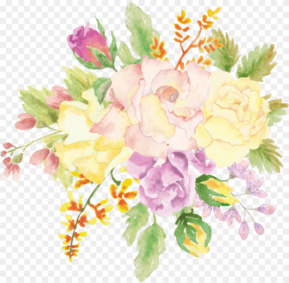 Flowers Flower Watercolor Watercolour Bouquet Ftesticke Bouquet, Art, Floral Design, Flower Arrangement, Flower Bouquet Free Transparent Png