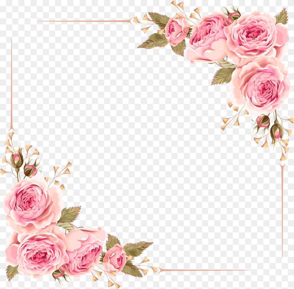 Flowers Frame Flower Frame Square, Plant, Rose, Art, Floral Design Free Png Download