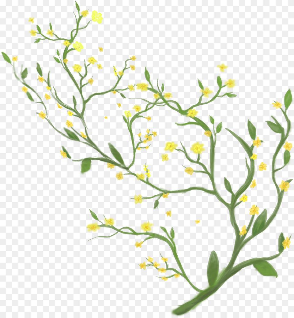 Flowers Fresh Leaves And Psd Illustration, Art, Floral Design, Graphics, Pattern Free Png Download