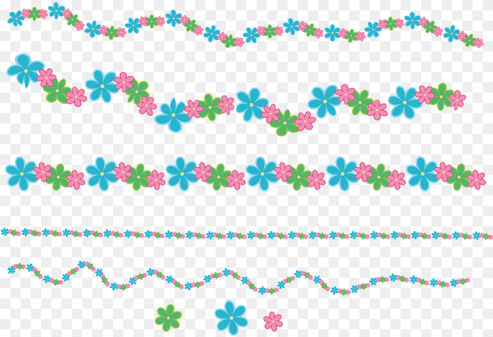 Flowers Garland Spring Green Pink Plant Romantic, Pattern, Cream, Dessert, Food Free Png