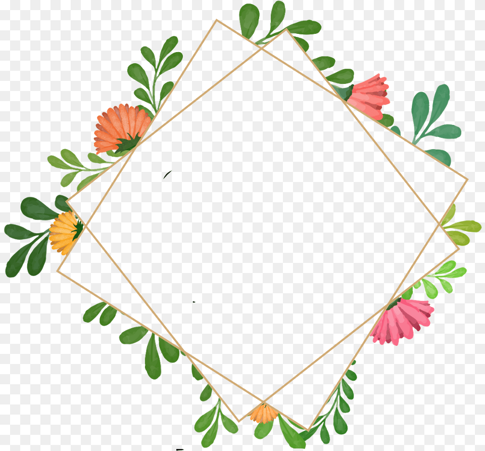 Flowers Geometricshapes Geometric Frame Border Wreath Background Geometric Frame, Plant, Pattern, Art, Floral Design Free Transparent Png