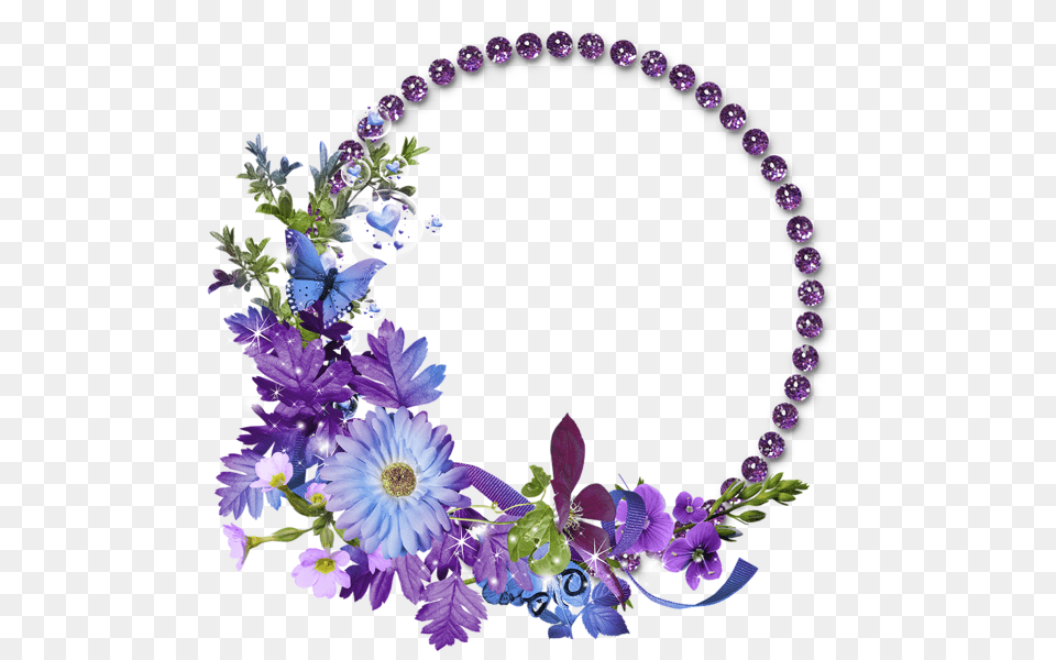Flowers Graphic Frames Beautiful Purple Round Flowers, Accessories, Flower, Flower Arrangement, Plant Free Png Download