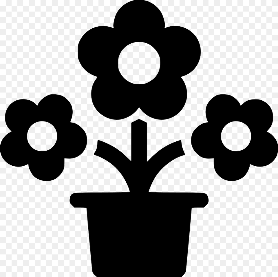 Flowers Icon Download, Plant, Potted Plant, Stencil, Silhouette Png