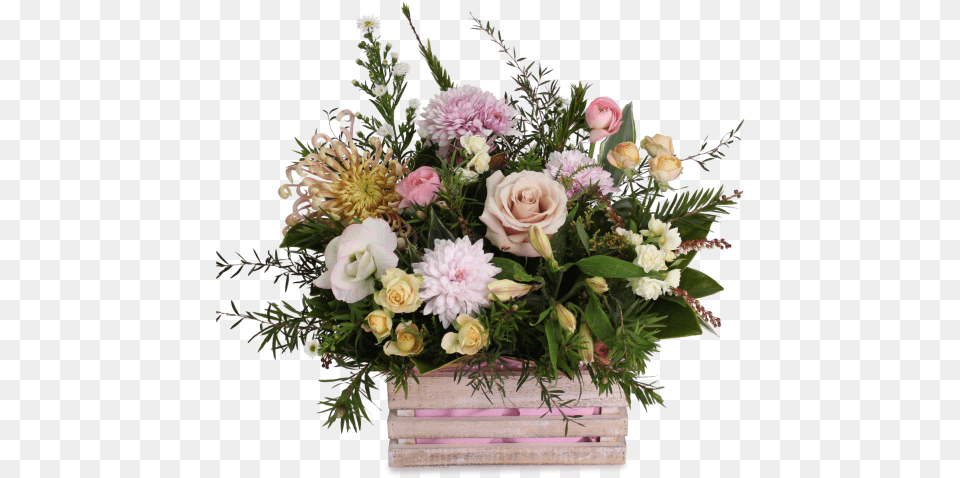Flowers In A Crate, Art, Floral Design, Flower, Flower Arrangement Free Png Download