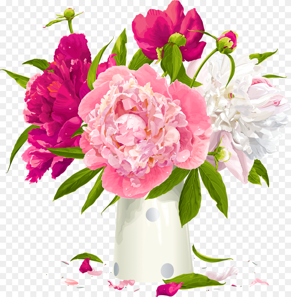 Flowers In A Vase Download Clip Art Vase Of Flower Clipart, Flower Bouquet, Plant, Flower Arrangement, Peony Png Image