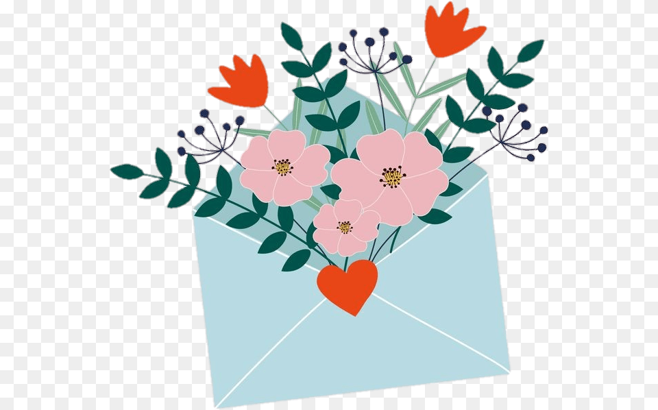 Flowers Mail Post Blue Flower Letter Mail Icon Aesthetic Flowers, Envelope, Greeting Card, Plant, Flower Bouquet Png Image