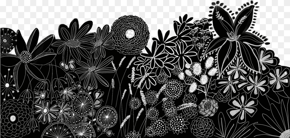 Flowers Monochrome, Art, Floral Design, Graphics, Pattern Free Png