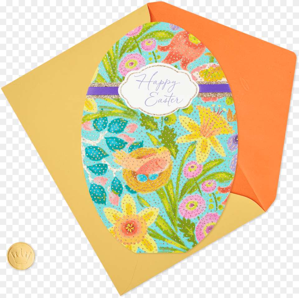 Flowers On Blue With Glitter Easter Card Egg Decorating, Pattern, Nature, Outdoors, Sea Png