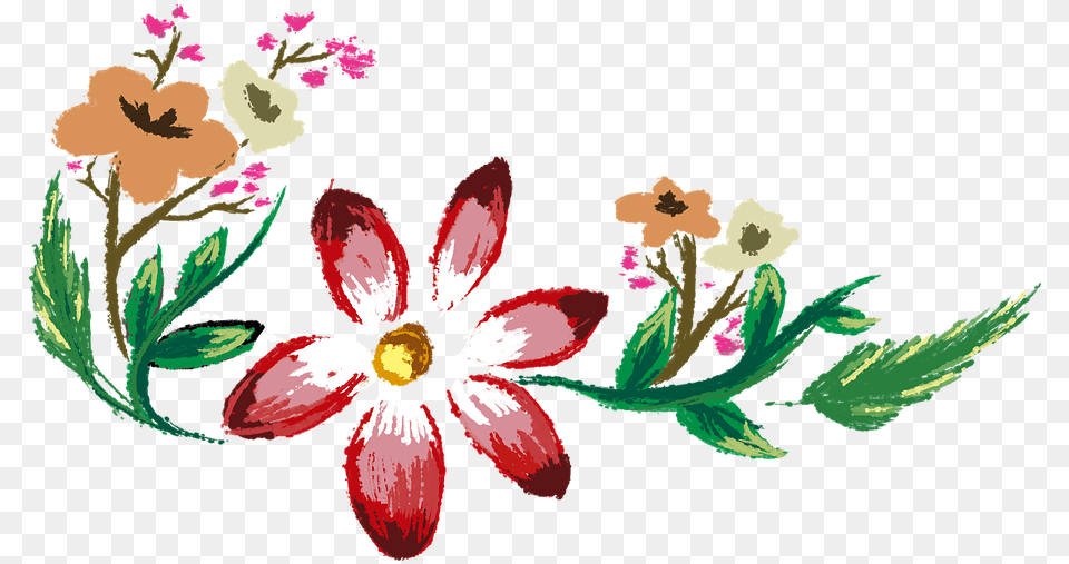 Flowers Painted Floral On Pixabay Portable Network Graphics, Art, Floral Design, Pattern, Flower Free Png Download
