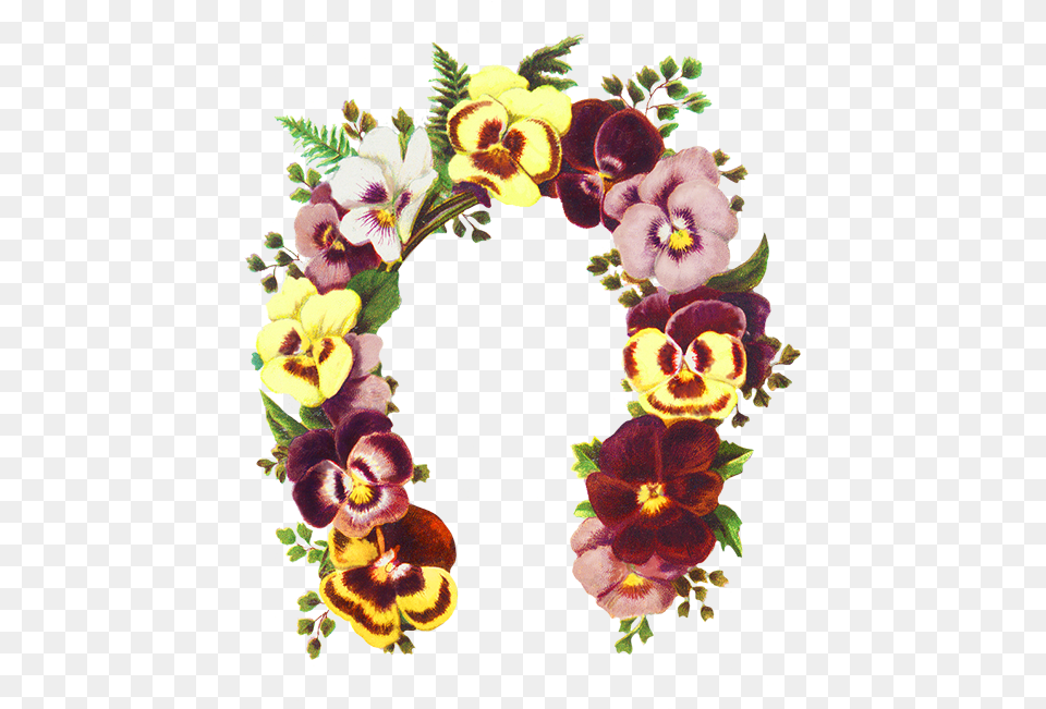 Flowers Shaped As A Horse Shoe Floral Horse Border, Flower, Plant, Flower Arrangement Free Png Download