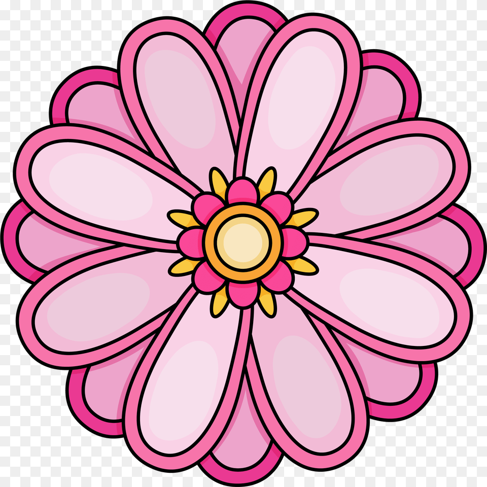 Flowers To Color Printables Flower Printable With Color, Dahlia, Daisy, Petal, Plant Free Transparent Png