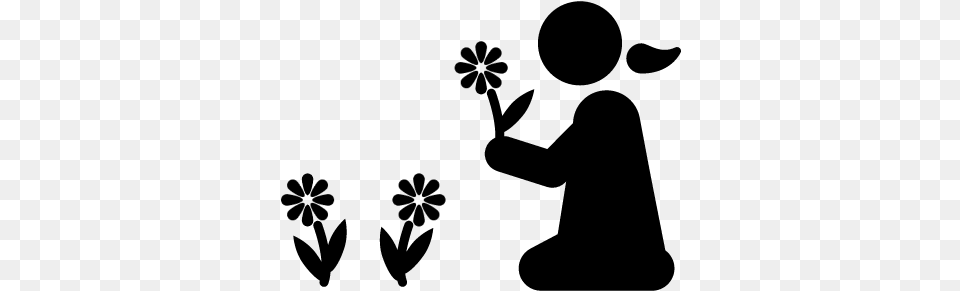 Flowers Vector Children And Nature Icon, Gray Png