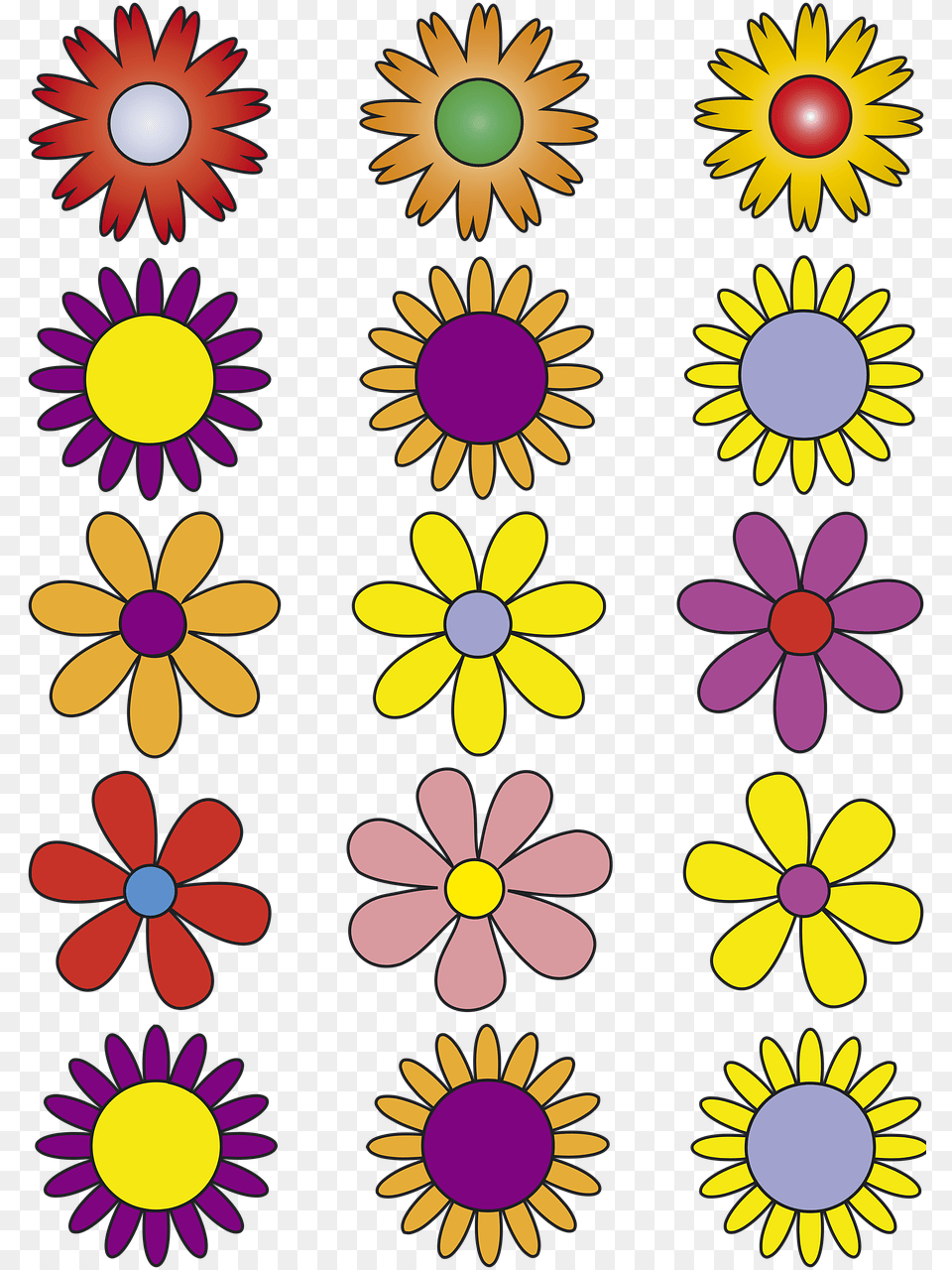 Flowers Vector Flowers Abstract Picture Bunga Vektor, Daisy, Flower, Pattern, Plant Free Png Download