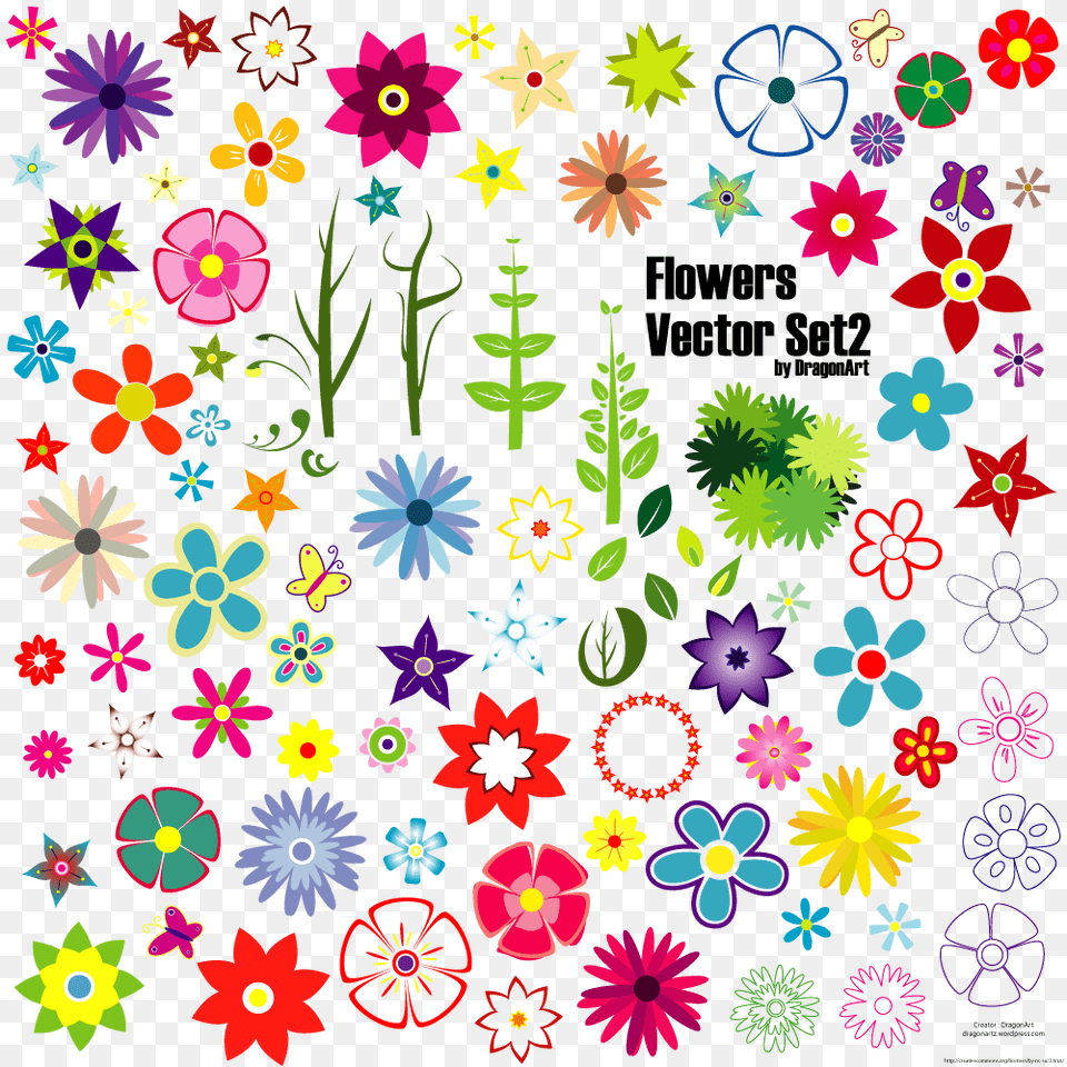 Flowers Vector Flowers Vector Set 2 Flowers Vector Art Floral Design, Graphics, Pattern, Plant Free Png Download