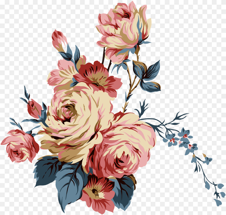 Flowers Vintage Vector Flower Backround Retro, Art, Floral Design, Graphics, Pattern Free Png Download