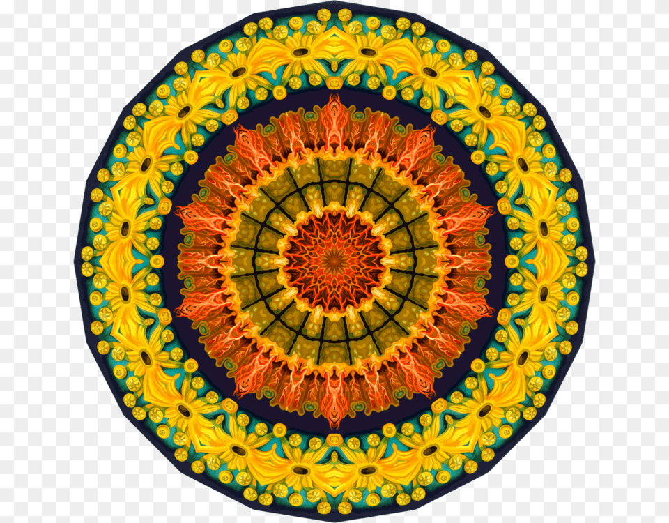 Flowersymmetryorange Circle, Accessories, Pattern, Art, Ornament Free Png Download
