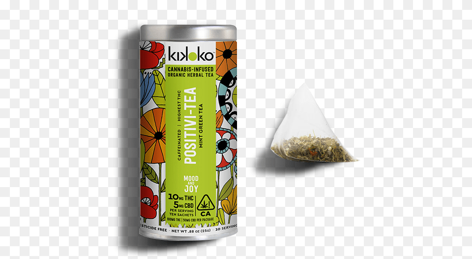 Flowertown Kikoko Positivi Tea Can Bag Cannabis Tea, Herbal, Herbs, Plant, Food Free Transparent Png