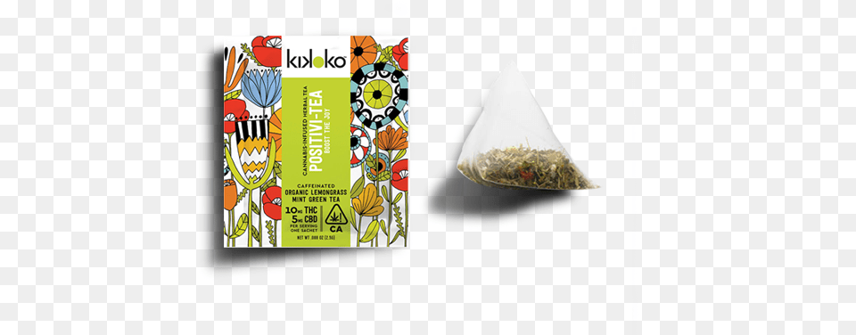 Flowertown Kikoko Positivi Tea Can Bag Kikoko Positivi Tea Pouch, Herbal, Herbs, Plant, Advertisement Free Png Download