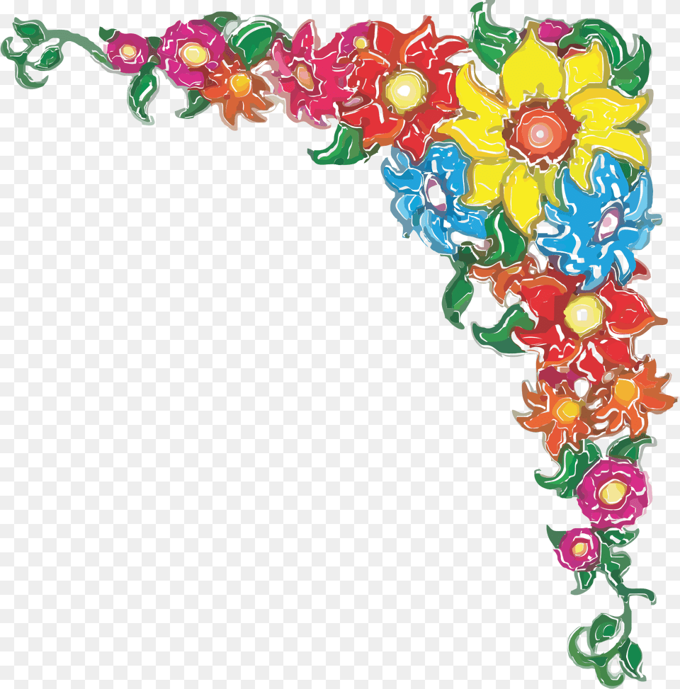 Flowery Border Clipart, Art, Floral Design, Graphics, Pattern Png