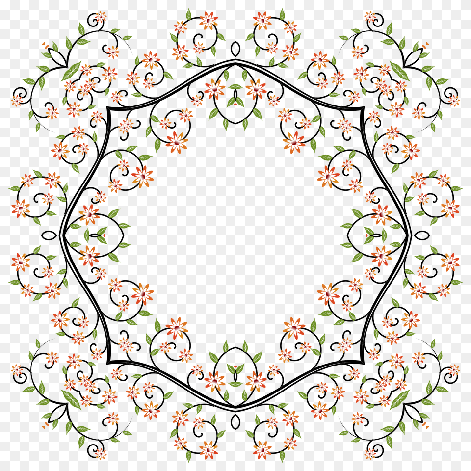 Flowery Flourish Frame Clipart, Art, Floral Design, Graphics, Pattern Free Png
