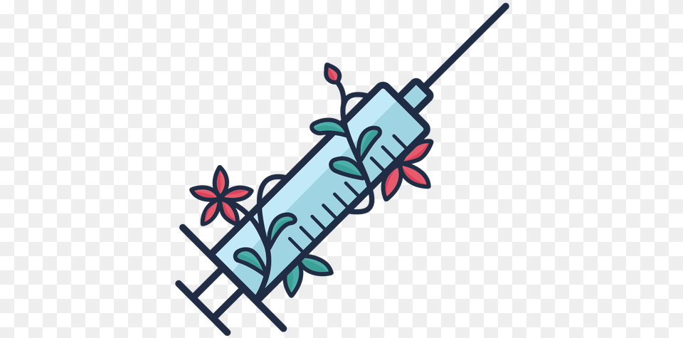 Flowery Needle Syringe Symbol Blue Transparent U0026 Svg Vaccine Icon, Injection, Dynamite, Weapon Png