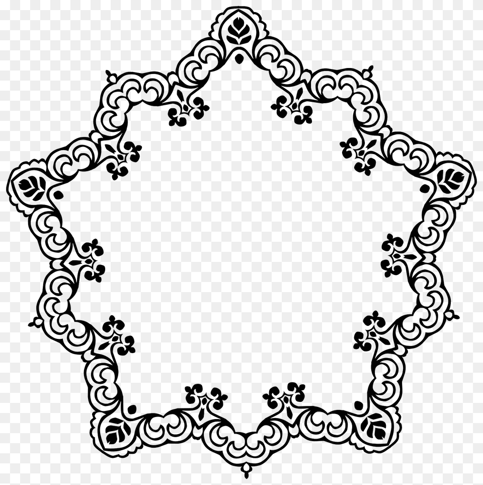 Flowery Pointy Frame, Pattern, Art, Floral Design, Graphics Png