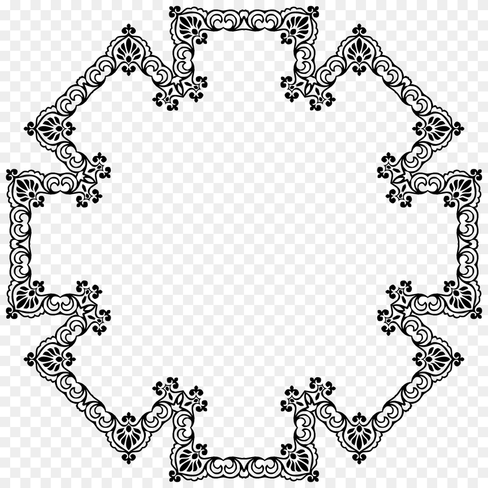 Flowery Snowflake Frame, Accessories, Pattern, Home Decor Free Png