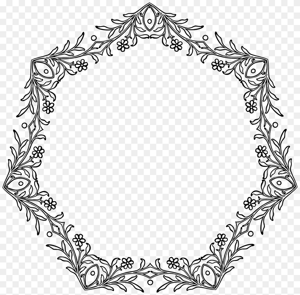 Flowery Vintage Frame Clipart, Pattern, Art, Floral Design, Graphics Png