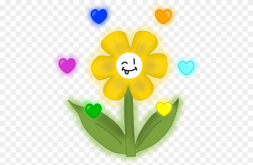 Flowey Transparent Tiny Heart Clipart Full Size Clipart Heart, Flower, Plant, Daffodil, Petal Free Png Download