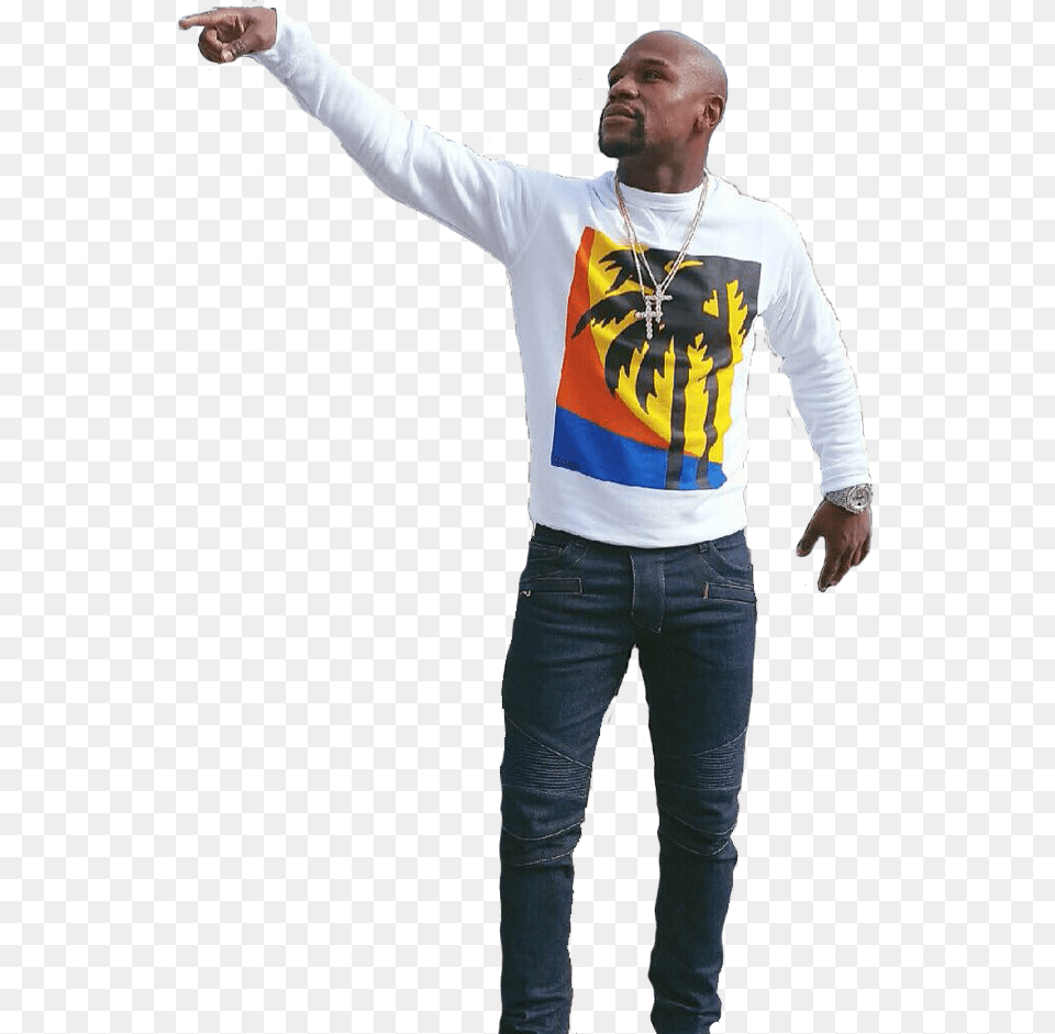 Floyd Mayweather Pointing Cutouts, Clothing, Pants, Jeans, Male Free Png