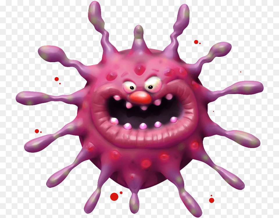 Flu Virus Cancer Cell Cartoon, Purple, Accessories, Toy Free Transparent Png